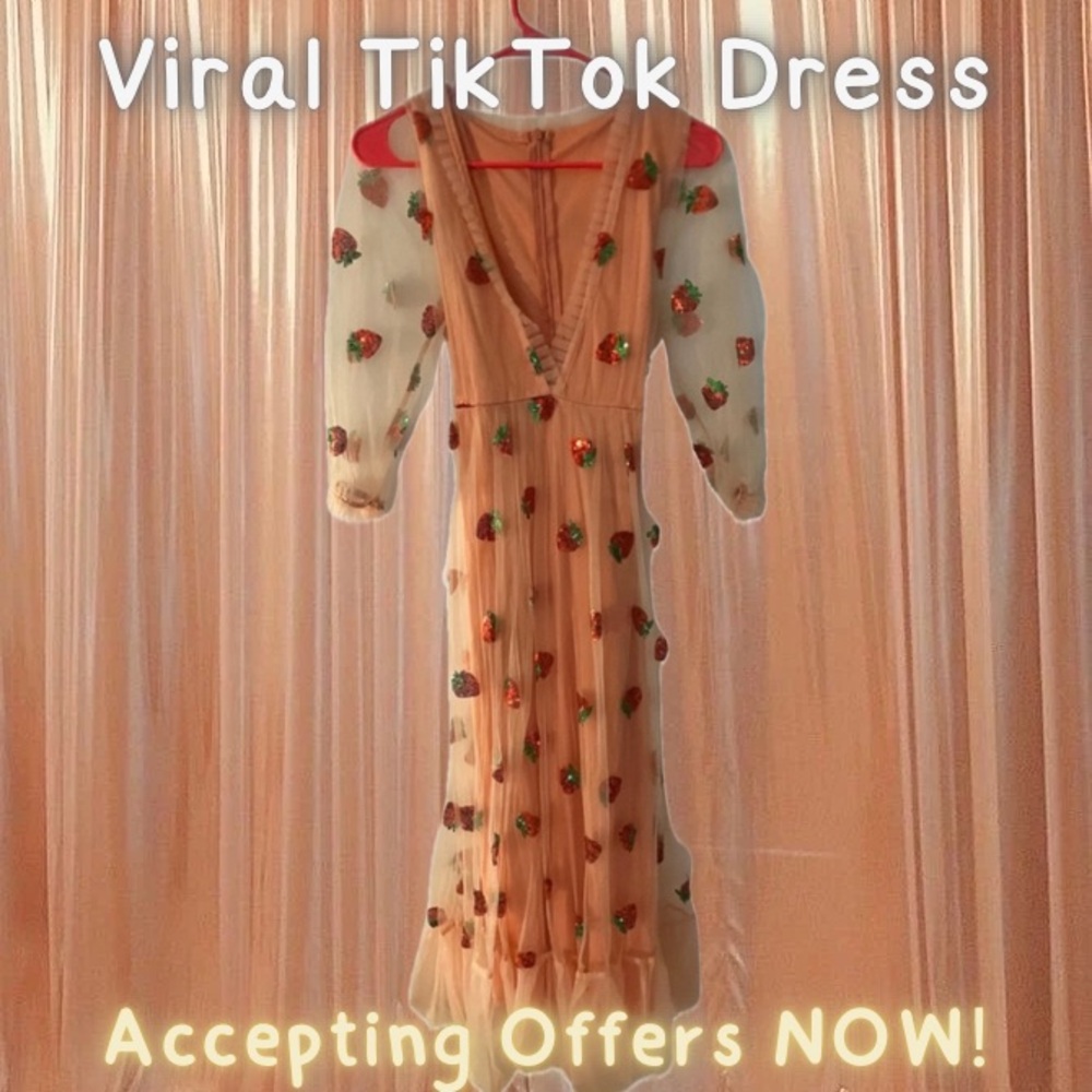 TikTok Viral Cottagecore Fairycore Strawberry 🍓 Dress